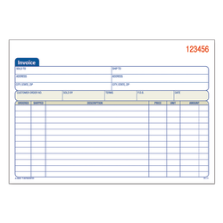 Adams® Carbonless Invoice Books, 2-Part, 8 7/16" x 5 9/16", Pack Of 50