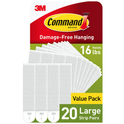 Command Large Picture Hanging Strips, 20-Pairs (40-Command Strips), Damage-Free, White