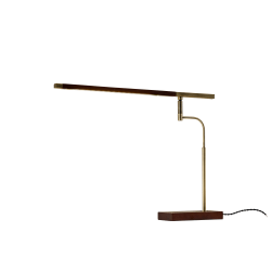 Adesso® Barrett LED Desk Lamp, 28-1/2"H, Walnut/Antique Brass