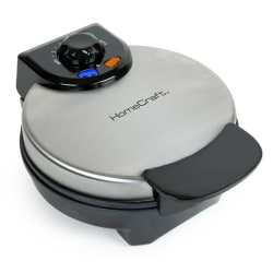 Nostalgia Electrics HomeCraft Round Belgian Waffle Maker, 7", Stainless/Black