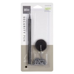 Office Depot® Brand Security Counter Pen With Antimicrobial Protection, Medium Point, 1.0 mm, Black Ink