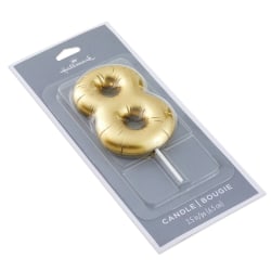 Hallmark "8" Metallic Gold Balloon Candle