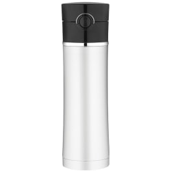 Thermos® Sipp Vacuum-Insulated Drink Bottle With Lid, 16 Oz, Black/Silver
