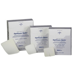 Medline Optifoam Basic Sterile Non-Adhesive Dressings, 4" x 5", Pack Of 10