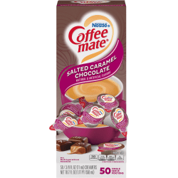 Nestlé® Coffee-mate® Liquid Creamer, Salted Caramel Chocolate Flavor, 0.38 Oz Single Serve x 50