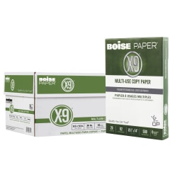 Boise® X-9® Multi-Use Printer & Copier Paper, Legal Size (8 1/2" x 14"), 5000 Total Sheets, 92 (U.S.) Brightness, 20 Lb, White, 500 Sheets Per Ream, Case Of 10 Reams