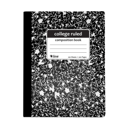 C-Line Narrow Rule Composition Notebooks, 7-1/2" x 9-3/4", 100 Sheets, Black Marble, Pack Of 12 Notebooks