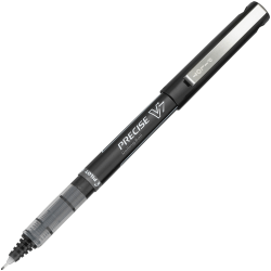 Pilot® Precise V7 Premium Capped Rolling Ball Pens, Bar Coded, Fine Point, 0.7 mm, Clear Barrel, Black Ink, Pack Of 12 Pens