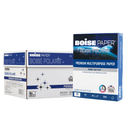 Boise® POLARIS® Premium Multi-Use Printer & Copier Paper, Letter Size (8 1/2" x 11"), 5000 Total Sheets, 97 (U.S.) Brightness, FSC® Certified, White, 500 Sheets Per Ream, Case Of 10 Reams