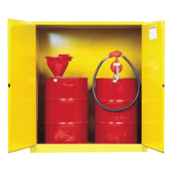 R3 Safety Vertical Drum Safety Cabinets, Manual Closing, (2) 55 Gallon Drum, w/Support