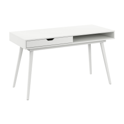 Bush Furniture Nora 54"W Writing Desk, Pure White, Standard Delivery