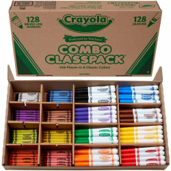 Crayola® Crayons And Markers Combo Classpack, Conical Point, Assorted Colors, Box Of 256 Pieces