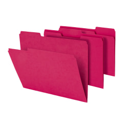 Office Depot® Brand Heavy-Duty Top-Tab File Folders, 3/4" Expansion, 8 1/2" x 11", Letter Size, Red, Pack Of 18