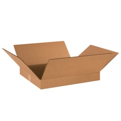 Partners Brand Corrugated Boxes, Flat, 2"H x 16"W x 18"D, Kraft, Pack Of 25