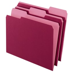Pendaflex® 2-Tone Color Folders, 1/3 Cut, Letter Size, Burgundy, Pack Of 100
