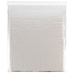 JAM Paper® Metallic Bubble Envelopes, Catalog, Open End, 10" x 13" x 1/2", Silver, Pack Of 12