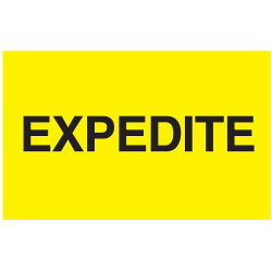 Preprinted Special Handling Labels, DL2381, "Expedite", 5" x 3", Bright Yellow, Roll Of 500