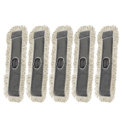 Alpine Cotton Dust/Dry Mop Replacement Heads, 24", White, Pack Of 5 Heads