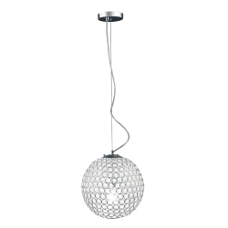 Elegant Designs Crystal Pendant Sphere Hanging Light, 12"W, Chrome