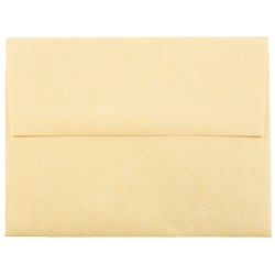 JAM Paper® Booklet Invitation Envelopes, A2, Gummed Seal, 30% Recycled, Antique Gold, Pack Of 25