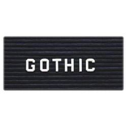 Ghent 3/4" Gothic Letters, 0.75"H, White, Plastic