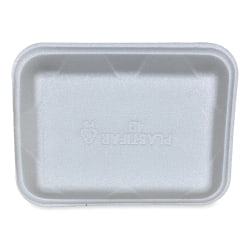 GEN Meat Trays, #4D, 1-3/8"H x 9-1/2"W x 7-1/8"D, White, Pack Of 500 Trays
