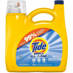 Tide Simply All-in-1 Detergent - For Laundry, Clothes - Liquid - 107 fl oz (3.3 quart) - Refreshing Breeze, Clean Scent - 85 Loads - Recommended For: Dirt Remover, Stain Remover, Odor Remover - Odor Neutralizer - Yellow Jug/