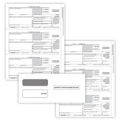 ComplyRight® 1099-NEC Tax Forms Set, 3-Part, 3-Up, Copies B/C/2 (Recipient Copy Only), with Envelopes, 8-1/2" x 11", Pack Of 25
