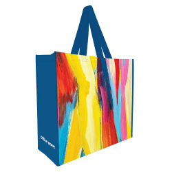 Office Depot® Brand Large Reusable Shopping Bag, 17-1/4"W x 19"H x 7"D, Brush Stroke