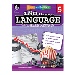 Shell Education 180 Days Of Language Workbook, Grade 5