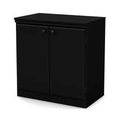 South Shore Furniture Morgan Storage Cabinet, 2-Shelf, Black