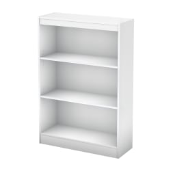 South Shore Axess 44"H 3-Shelf Bookcase, Pure White