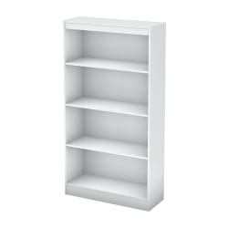 South Shore Axess 57"H 4-Shelf Bookcase, Pure White