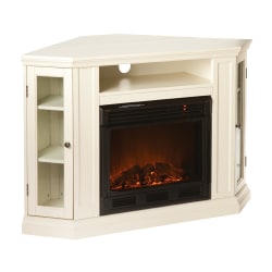 SEI Furniture Claremont Electric Fireplace Media Console, 32 1/4"H x 48"W x 27"D, Ivory