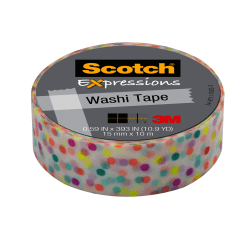 Scotch® Expressions Washi Tape, 5/8" x 393", Dots