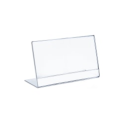 Azar Displays Acrylic L-Shaped Sign Holders, 8 1/2" x 11", Clear, Pack Of 10