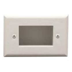 DataComm Easy Mount Low Voltage Cable Plate - Flush mount wallplate - white - 1-gang