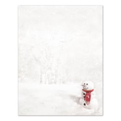 Great Papers!® Holiday-Themed Letterhead Paper, 8 1/2" x 11", Snowman In Red Scarf, Pack Of 80