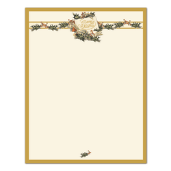 Great Papers!® Holiday-Themed Letterhead Paper, 8 1/2" x 11", Vintage Christmas Holly, Pack Of 80