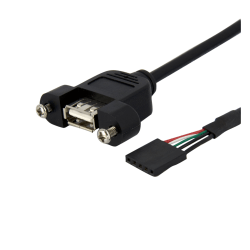 StarTech.com 1 ft Panel Mount USB Cable - USB A to Motherboard Header Cable F/F - Connect a panel-mountable USB port to your motherboard header. - usb header cable - panel mount usb - usb motherboard adapter -usb 2.0 internal cable