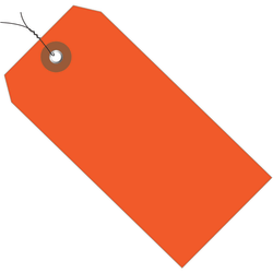 Partners Brand Prewired Plastic Shipping Tags, 4 3/4" x 2 3/8", Orange, Case Of 100