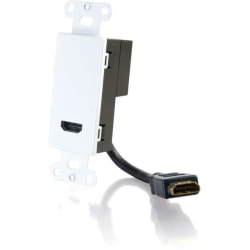 C2G HDMI Pass Through - Decorative Wall Plate - White - White - 2 x HDMI Port(s)