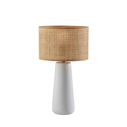 Adesso® Sheffield Table Lamp, 22-1/4"H, Rattan Shade/White Base