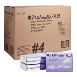 Rochester Midland Naturelle Maxi Pads With Wings, Carton Of 250