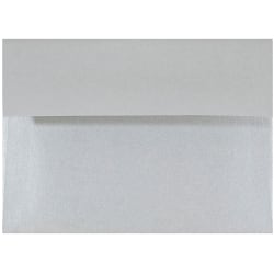 JAM Paper® Booklet Envelopes, #4 Bar (A1), Gummed Seal, Stardream Silver Metallic, Pack Of 25