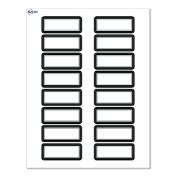 Avery® Print-To-The-Edge Labels With Sure Feed® Technology, S00-D29-PRWMP10, Rectangle, 1" x 2-5/8", Matte White, Preprinted Double Black Border Design, Pack Of 160
