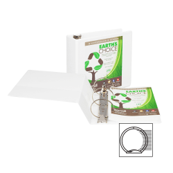 Samsill® Earth's Choice 189 Insertable View 3-Ring Binder, 5" Round Rings, White