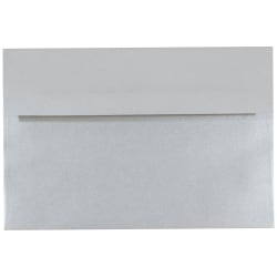 JAM Paper® Booklet Invitation Envelopes, A8, Gummed Seal, Stardream Metallic Silver, Pack Of 25