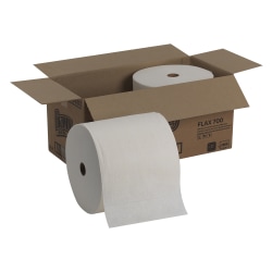 Brawny Industrial® FLAX 700 Heavy-Duty 1-Ply Paper Towels, 825 Sheets Per Roll, Pack Of 2 Rolls