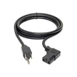 Eaton Tripp Lite Series Computer Power Cord, NEMA 5-15P to Right-Angle C13 - 10A, 125V, 18 AWG, 6 ft. (1.83 m), Black - Power cable - power IEC 60320 C13 to NEMA 5-15 (M) - AC 110 V - 6 ft - right-angled connector - black